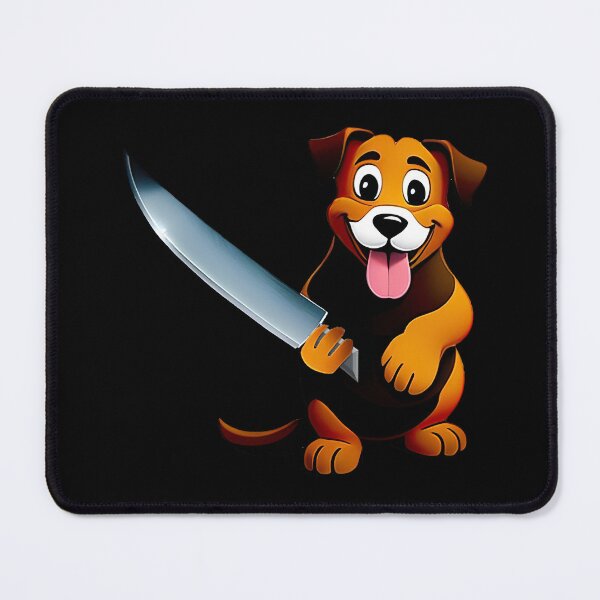 Item preview, Dog with knife designed and sold by Mebbotai.
