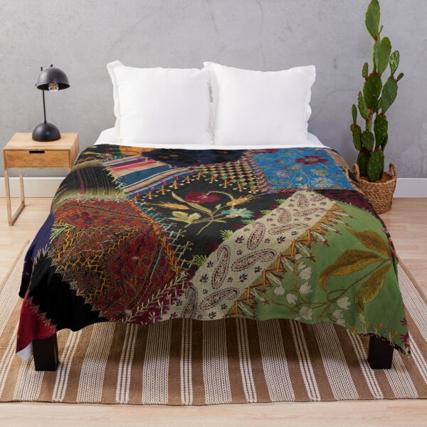 Item preview, Edredón de patchwork floral multicolor vintage designed and sold by ScavengerStyle.