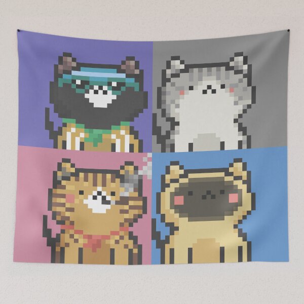 Item preview, Pixel Cat Tile 32 designed and sold by sosorimaru.