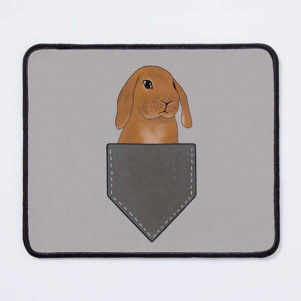 Item preview, Rabbit in Pocket | Cute Bunny Design | Rabbit in Shirt Pocket Dark Grey designed and sold by bashfulbunnies.
