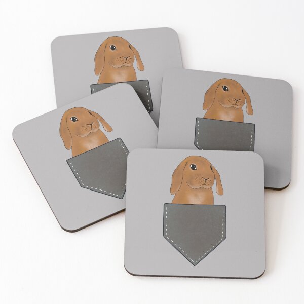 Item preview, Rabbit in Pocket | Cute Bunny Design | Rabbit in Shirt Pocket Dark Grey designed and sold by bashfulbunnies.