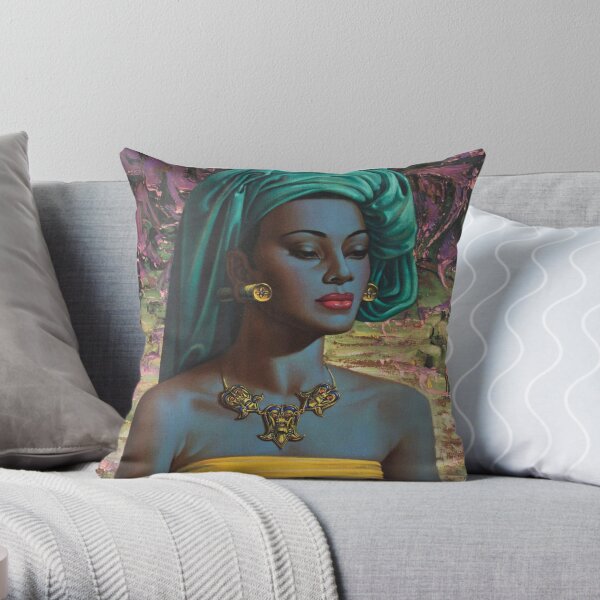 Vladimir Tretchikoff Vintage Painting, Famous Art reproduction, African Fashion Illustration Throw Pillow