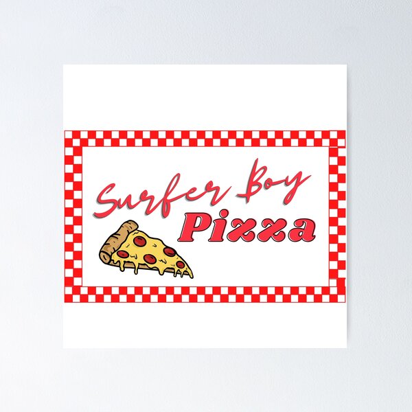 Artikel-Vorschau von Checkered Surfer Boy Pizza Stranger Things, designt und verkauft von RoserinArt.