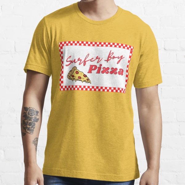 Try Before You Deny Checkered Surfer Boy Pizza Stranger Things Essential  T-Shirt for Sale by RoserinArt