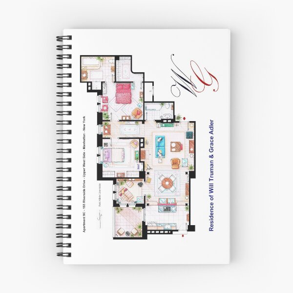 Item preview, Apartment of Will Truman and Grace Adler designed and sold by TV Floorplans & More.