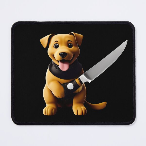 Item preview, Dog with knife designed and sold by Mebbotai.