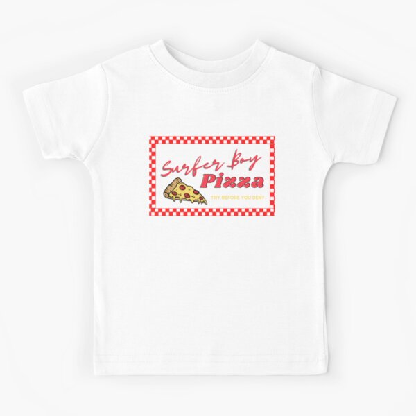 Try Before You Deny Checkered Surfer Boy Pizza Stranger Things Kids  T-Shirt for Sale by RoserinArt