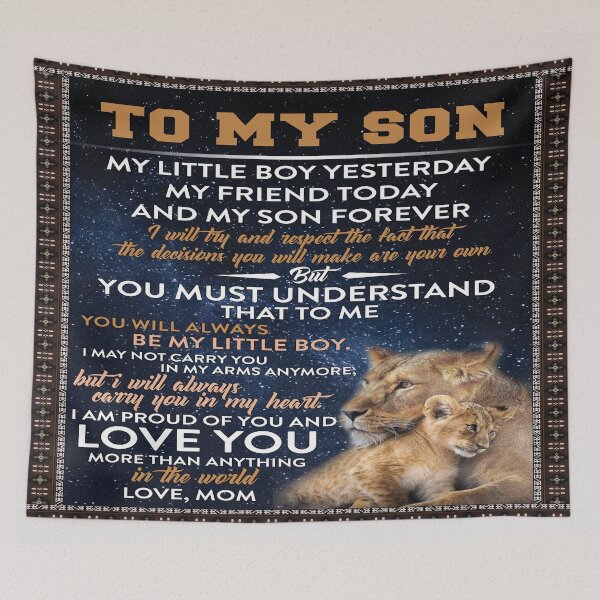 Artikelvorschau, An meinen Sohn, von Mama Geschenkidee, mein kleiner Junge gestern mein Freund heute und mein Sohn für immer Mutter Sohn bedeutungsvolle Löwin und Jungtier entworfen und verkauft von BAYIDESIGNER.