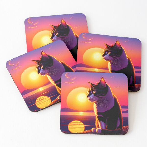 Item preview, Cat Watching Sunset Scene designed and sold by AmaTierra.