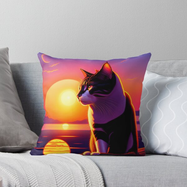 Item preview, Cat Watching Sunset Scene designed and sold by AmaTierra.