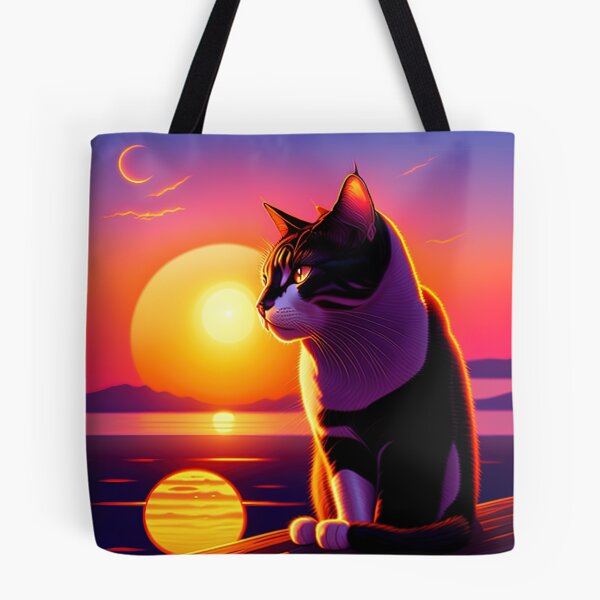 Item preview, Cat Watching Sunset Scene designed and sold by AmaTierra.