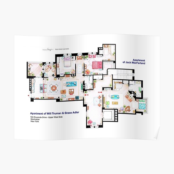 Apartments of Will Truman, Grace Adler and Jack MacFarland Poster