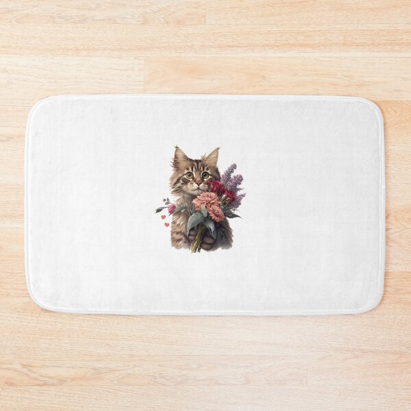 Item preview, Mainecoon cat with flowers designed and sold by klearz.