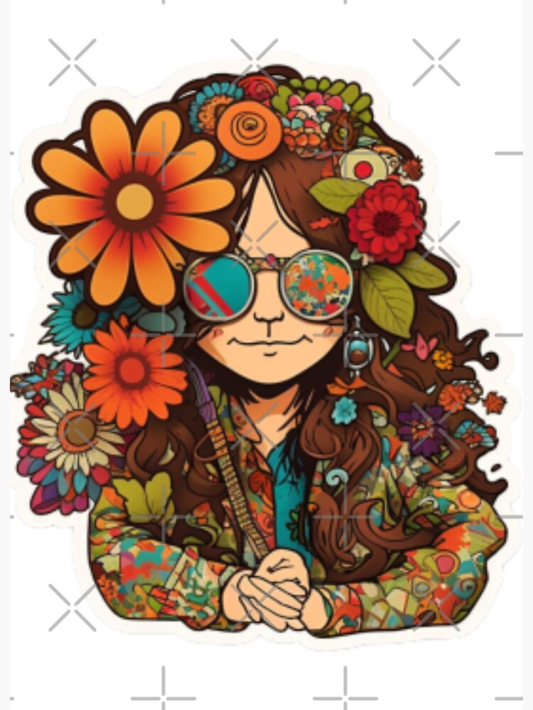 Retro Groovy Hippie Flower Power  Art Board Print for Sale by