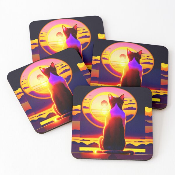 Item preview, Cat Watching Sunset Scene - Stylized designed and sold by AmaTierra.