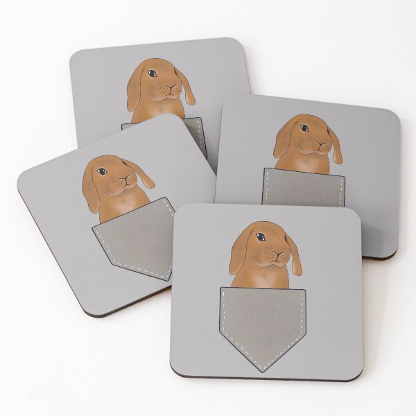 Item preview, Rabbit in Pocket | Cute Bunny Design | Rabbit in Shirt Pocket Light Grey designed and sold by bashfulbunnies.