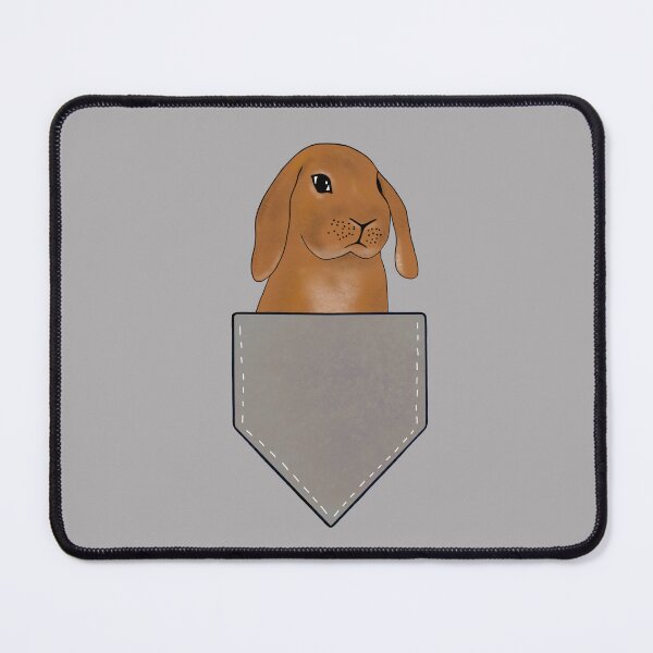 Item preview, Rabbit in Pocket | Cute Bunny Design | Rabbit in Shirt Pocket Light Grey designed and sold by bashfulbunnies.