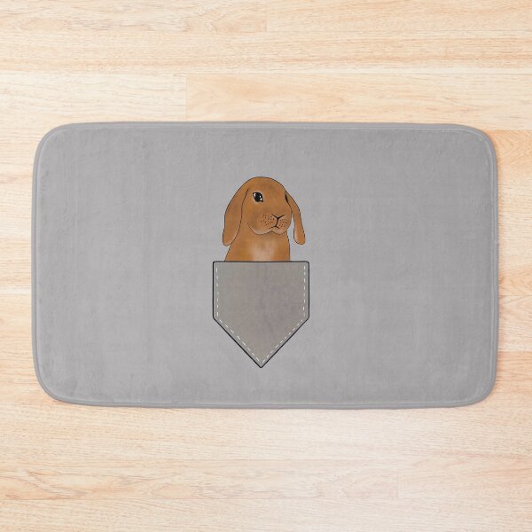 Item preview, Rabbit in Pocket | Cute Bunny Design | Rabbit in Shirt Pocket Light Grey designed and sold by bashfulbunnies.