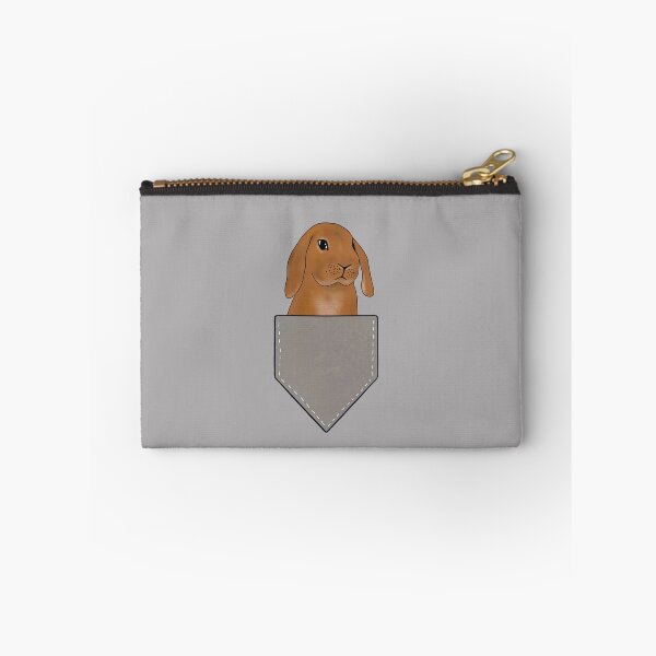 Item preview, Rabbit in Pocket | Cute Bunny Design | Rabbit in Shirt Pocket Light Grey designed and sold by bashfulbunnies.