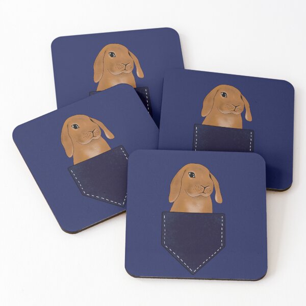 Item preview, Rabbit in Pocket | Cute Bunny Design | Rabbit in Shirt Pocket Navy designed and sold by bashfulbunnies.