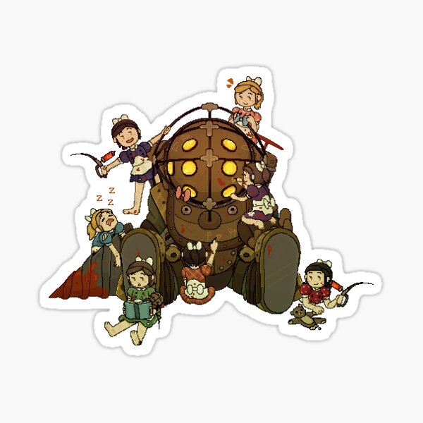 pixel art bioshock Sticker