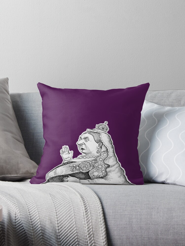 Thumbnail 1 of 4, Pillow, Queen Victoria designed and sold by MacKaycartoons.