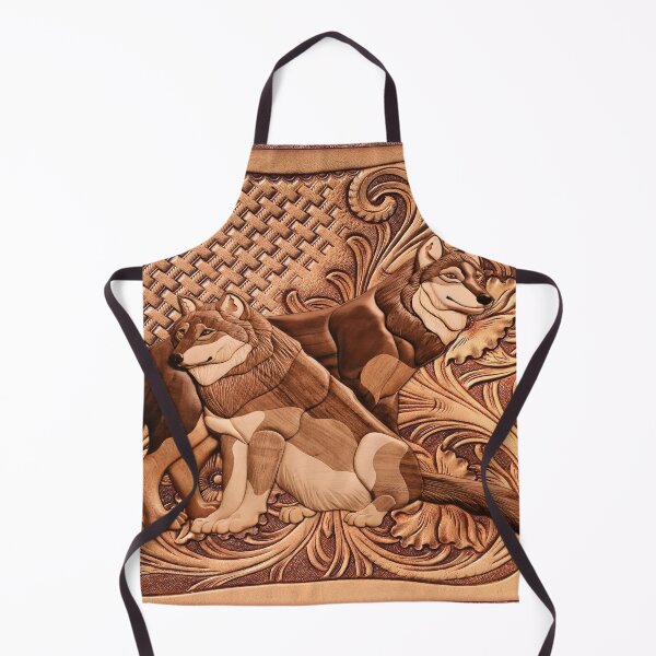 Item preview, BEAUTIFUL Wolf Wolves design in wood xylograph style designed and sold by BAYIDESIGNER.