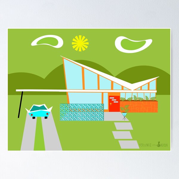 Item preview, Retro Palm Springs House  designed and sold by StrangeLilOnion.