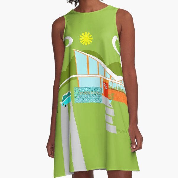Item preview, Retro Palm Springs House  designed and sold by StrangeLilOnion.