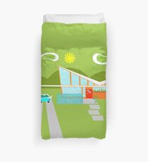 Retro Palm Springs House Duvet Cover