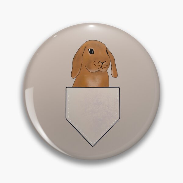 Item preview, Rabbit in Pocket | Cute Bunny Design | Rabbit in Shirt Pocket Beige designed and sold by bashfulbunnies.