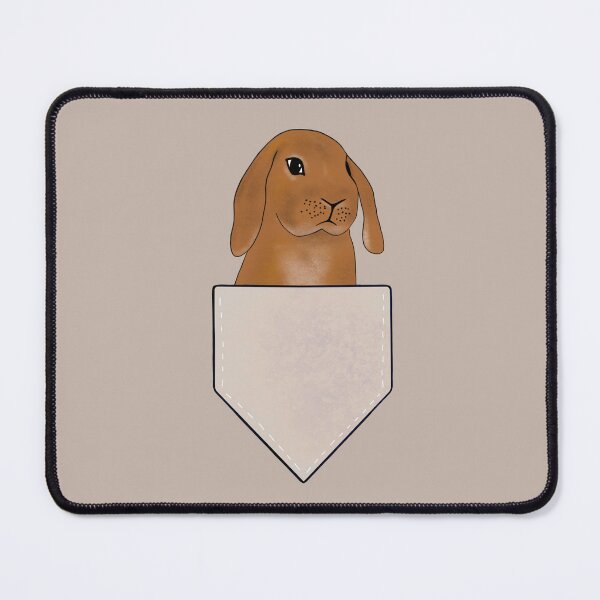 Item preview, Rabbit in Pocket | Cute Bunny Design | Rabbit in Shirt Pocket Beige designed and sold by bashfulbunnies.