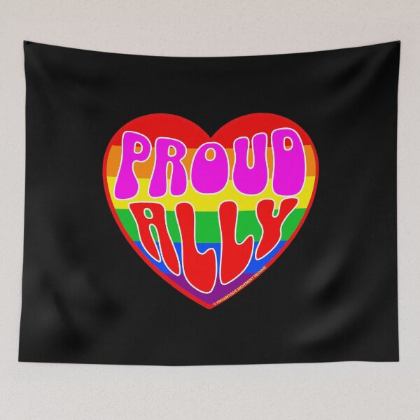 Item preview, PMD00334 Progressive Movement Designs Valentine heart v34 Proud Ally anti bullying for LGBTQ progressives or straight ally designed and sold by ProgressiveLeft.