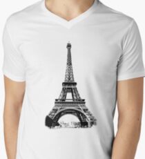 Eiffel Tower Digital Engraving Men's V-Neck T-Shirt