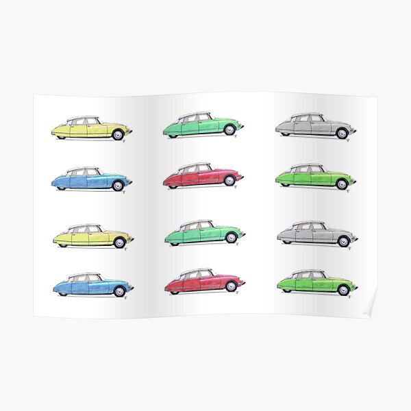 Citroen DS - Multicolour 2 Poster
