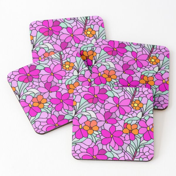 Item preview, Pink and orange Flower Abstract Art - Stained Glass  designed and sold by Artilize.