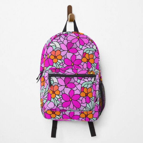 Item preview, Pink and orange Flower Abstract Art - Stained Glass designed and sold by Artilize.