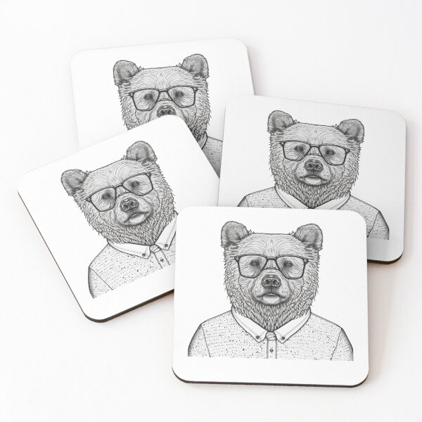 Item preview, Bear human style Cute Bear with glasses designed and sold by MaxEXP.
