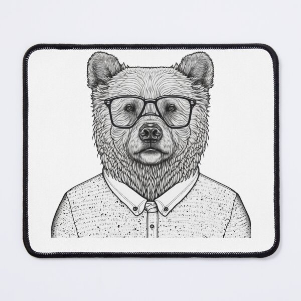 Item preview, Bear human style Cute Bear with glasses designed and sold by MaxEXP.