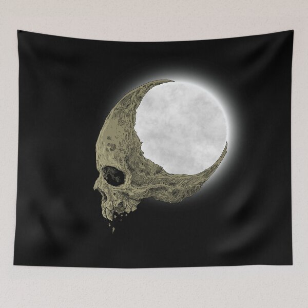 Item preview, Creepy moon and skull  designed and sold by courtney petersen.
