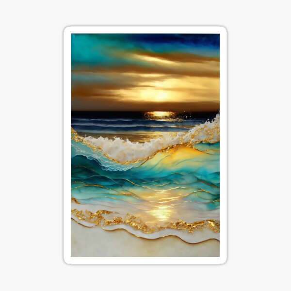 Item preview, Golden Waves Abstract designed and sold by Orianah.
