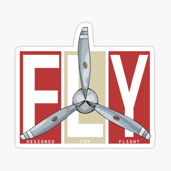 FLY Propeller Retro Designed For Flight Design Sticker