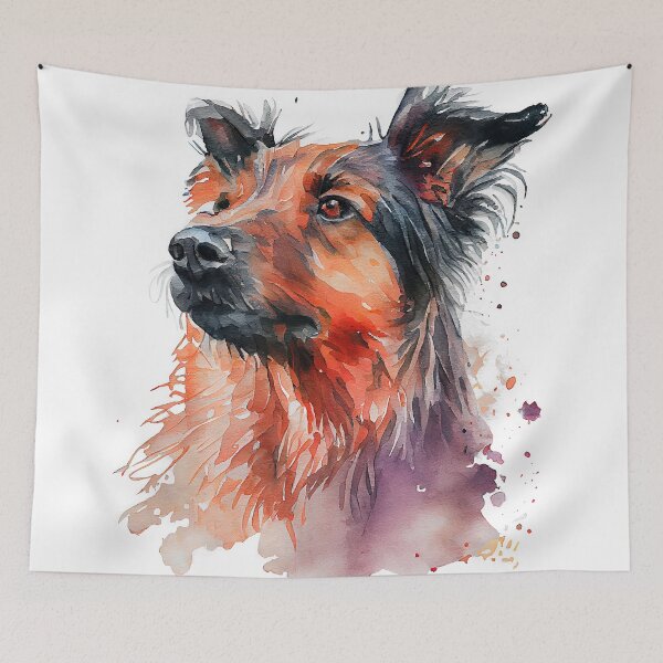 Artikelvorschau, Watercolor Painting of Australian Terrier Small Dog Breed entworfen und verkauft von Nalaxation.