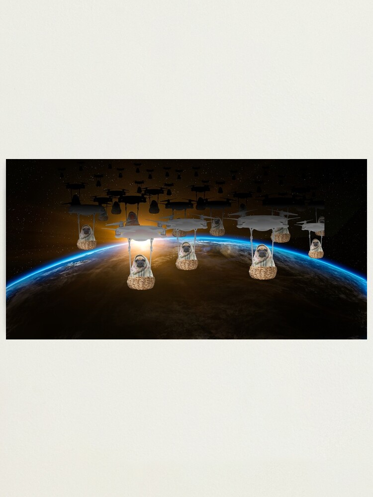 Alternate view of Pugvasion Alien Invasion by Drone Photographic Print