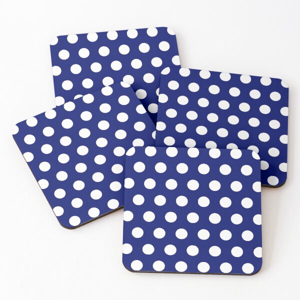Item preview, White Polka Dots on Blue Background designed and sold by starrylite.