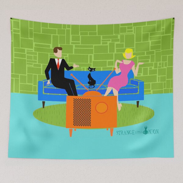 Item preview, Retro Couple with Cat  designed and sold by StrangeLilOnion.
