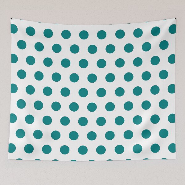 Item preview, Teal Polka Dots on White Background designed and sold by starrylite.