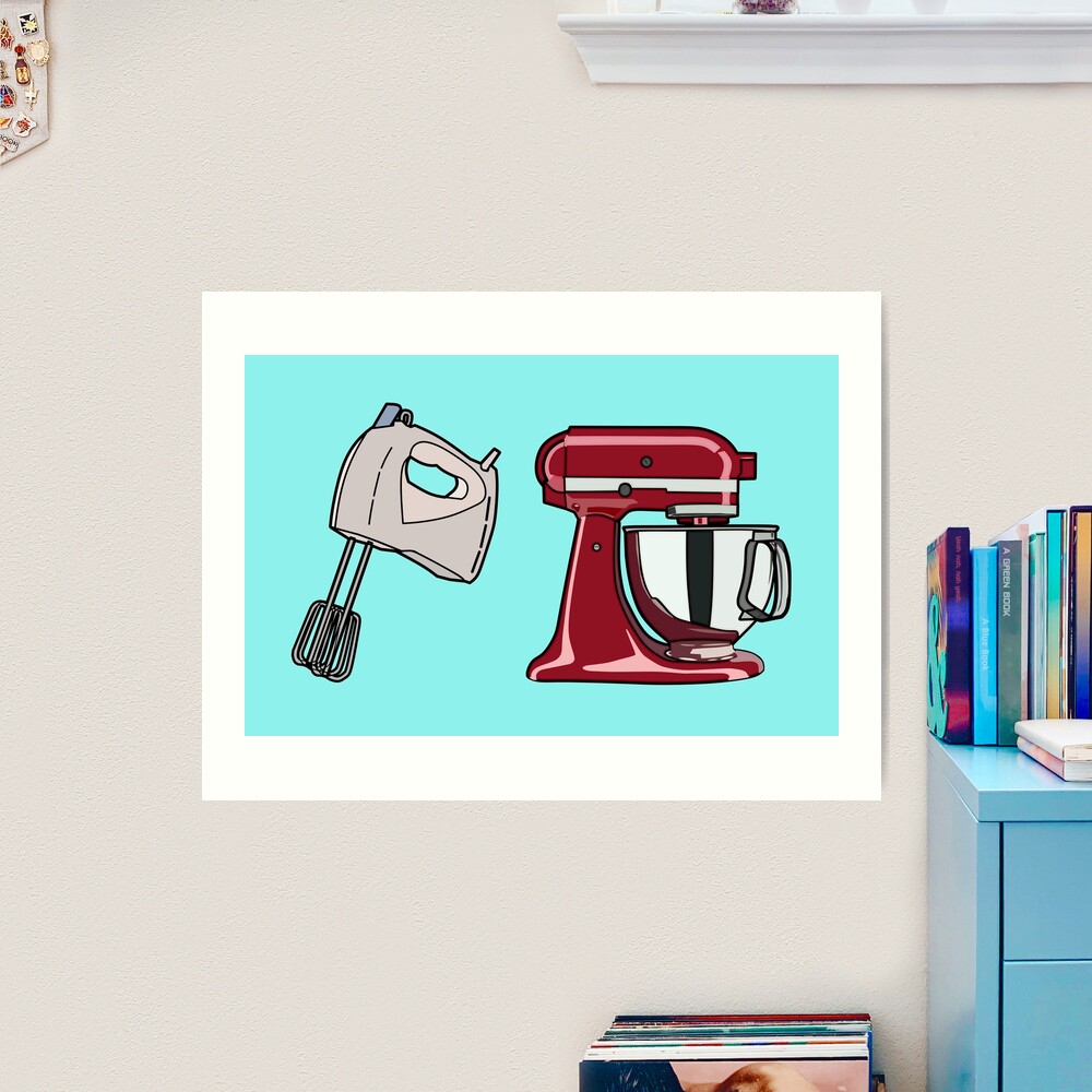 Hand mixer & stand mixer cartoon illustration Art Print for Sale by  Misscartoon