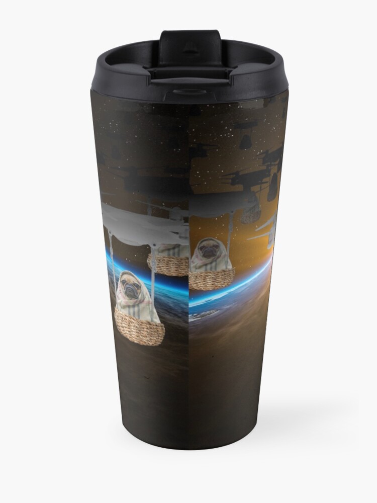 Alternate view of Pugvasion Alien Invasion by Drone Travel Mug