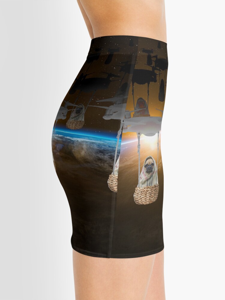 Alternate view of Pugvasion Alien Invasion by Drone Mini Skirt